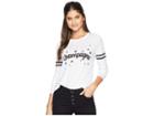 Chaser Vintage Jersey Long Sleeve Shirttail (white 1) Women's Long Sleeve Pullover