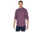 Nautica Long Sleeve Wear To Work Small Plaid Woven Shirt (rescue Red) Men's Long Sleeve Button Up