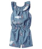 Mud Pie Sail Away Romper (toddler) (blue) Girl's Jumpsuit & Rompers One Piece