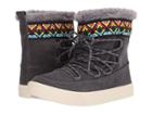 Toms Alpine Water-resistant Boot (forged Iron Grey Waterproof Suede/tribal Webbing) Women's Pull-on Boots