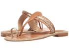 Johnston & Murphy Wendy (gold Metallic Nappa/tan Leather/natural Haircalf) Women's Sandals