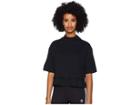 Adidas Y-3 By Yohji Yamamoto Stacked Logo Crop Short Sleeve Tee (black/core White) Women's T Shirt