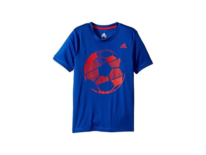 Adidas Kids Hacked Sport Ball Tee (toddler/little Kids) (dark Royal) Boy's T Shirt