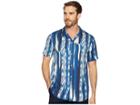 Threads 4 Thought Modal Short Sleeve Beach Shirt (opa Blue Chevron) Men's Short Sleeve Pullover