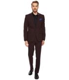 Nick Graham Evening On Mars Windowpane Suit (burgundy) Men's Suits Sets