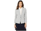 Tahari By Asl Pebble Crepe One-button Jacket (silver/grey) Women's Jacket