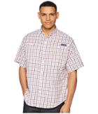 Columbia Super Tamiamitm Short Sleeve Shirt (sunset Red Large Check) Men's Clothing