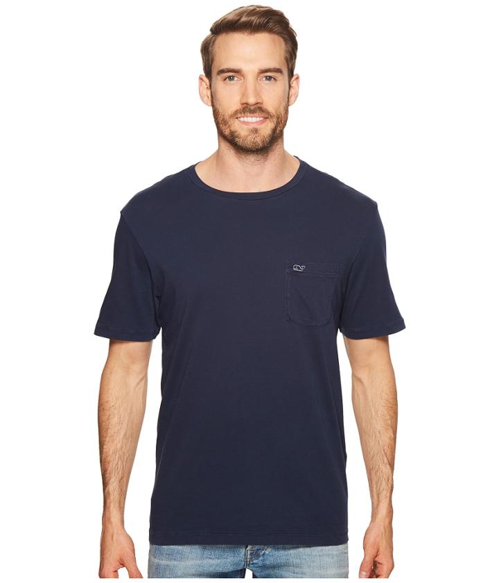 Vineyard Vines Short Sleeve Dockside Jersey Tee (vineyard Navy) Men's T Shirt