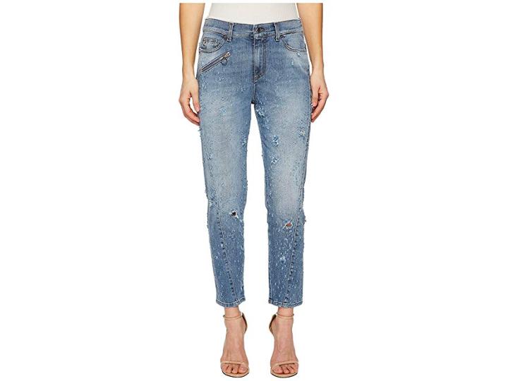 Versace Jeans Couture Distressed Denim In Indigo (indigo) Women's Jeans