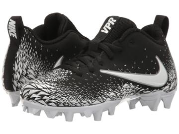 Nike Kids Vapor Varsity Football (little Kid/big Kid) (black/white/metallic Silver/white) Kids Shoes