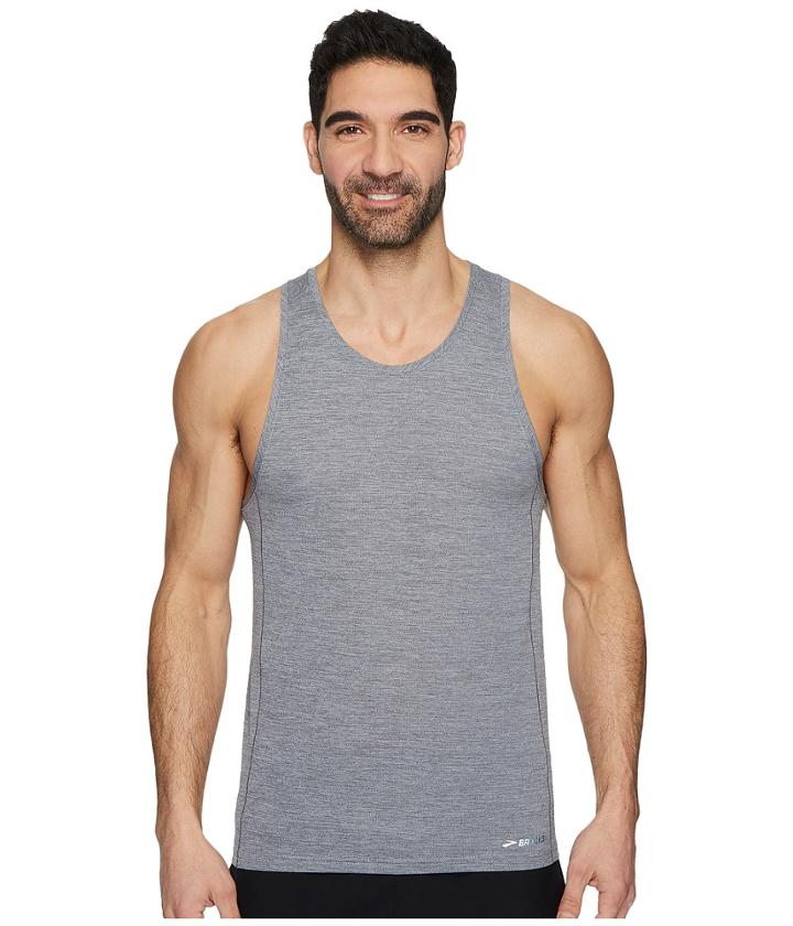 Brooks Ghost Tank Top (heather Asphalt) Men's Workout