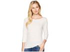 Three Dots Saguaro Stripe 3/4 Sleeve British T-shirt (pink Lemonade) Women's T Shirt