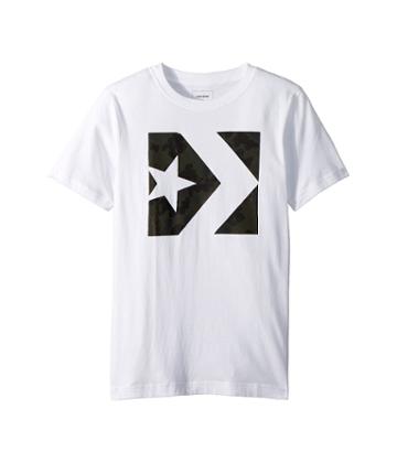 Converse Kids Seasonal Star Chevron Tee (big Kids) (white) Boy's T Shirt