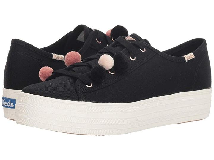 Keds Triple Kick Pom Pom (black) Women's Lace Up Casual Shoes