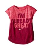 Nike Kids Heather Already Great Short Sleeve Tee (little Kids) (racer Pink) Girl's T Shirt
