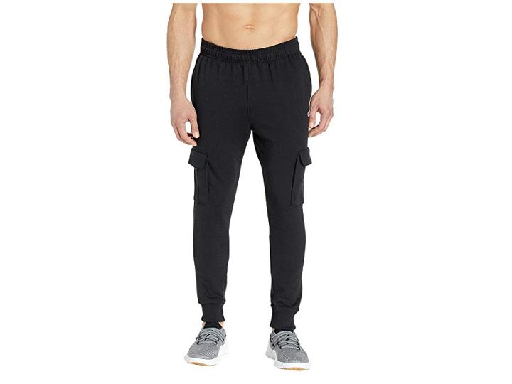 Champion Powerblend Fleece Cargo Jogger (black) Men's Casual Pants