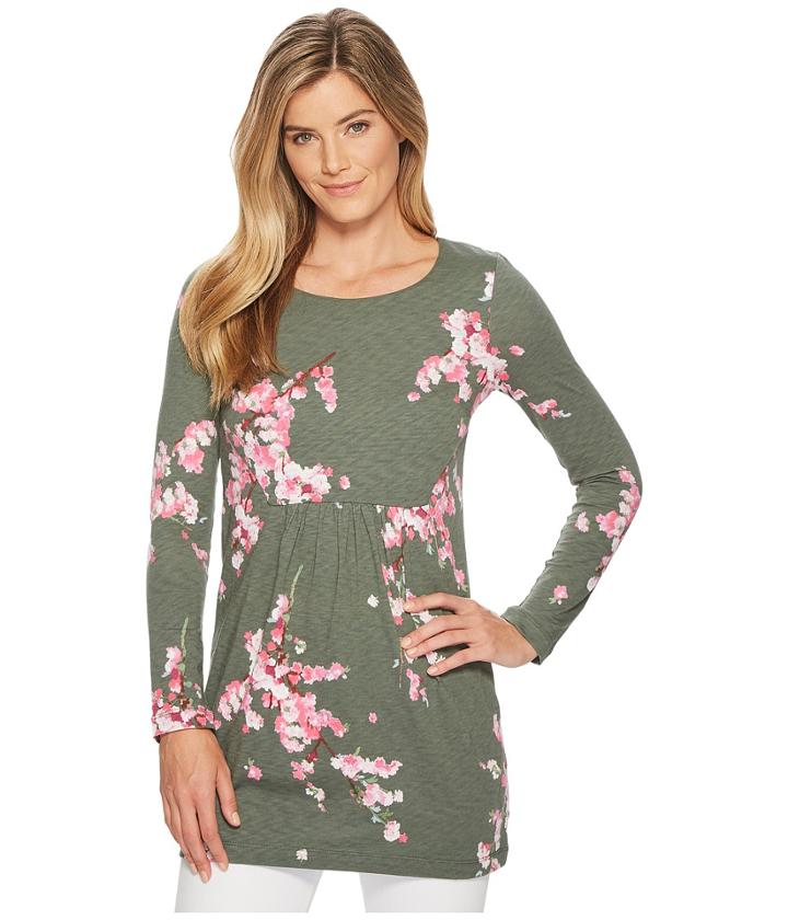 Joules Leanne Long Sleeve Slub Jersey Tunic (laurel Blossom) Women's Long Sleeve Pullover