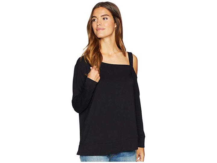 Bb Dakota Pick Up The Phone Soft One Shoulder Top (black) Women's Clothing