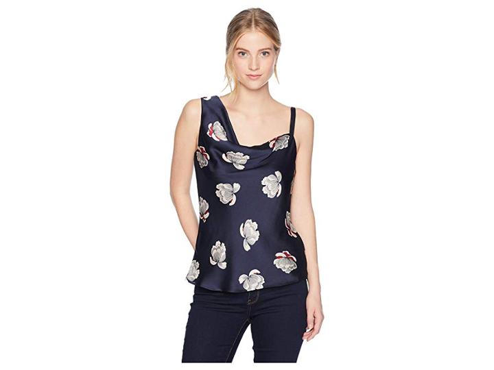 1.state Cowl Neck Floating Blossoms Cami (blue Night) Women's Sleeveless