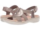 Clarks Leisa Joy (pewter Metallic Leather Textile Combo) Women's Sandals