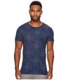 Scotch & Soda Ams Blauw All Over Print Tee With Regular Fit (combo D) Men's T Shirt