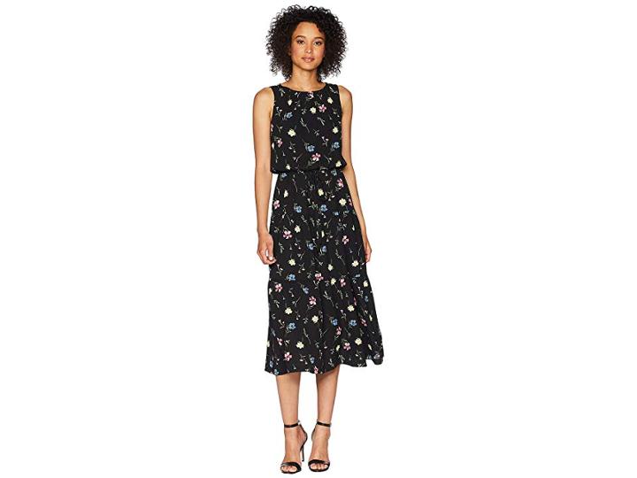 Lauren Ralph Lauren Orena Sleeveless Day Dress (black Multi) Women's Dress