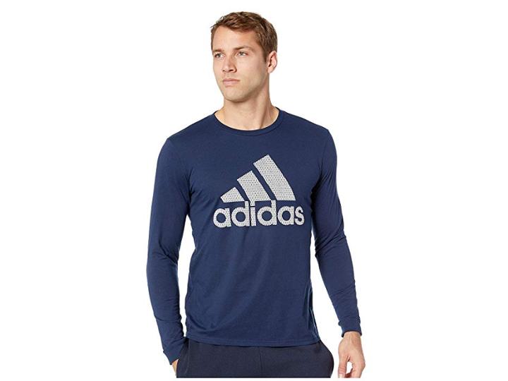 Adidas Badge Of Sport Mesh Long Sleeve (collegiate Navy) Men's Long Sleeve Pullover
