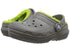 Crocs Kids Classic Lined Clog (toddler/little Kid) (slate Grey/volt Green) Kids Shoes