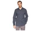Perry Ellis Printed Total Stretch Mini Paisley Shirt (dark Sapphire) Men's Long Sleeve Button Up