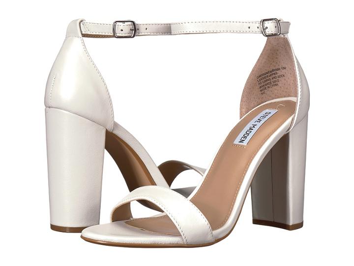 Steve Madden Carrson Heeled Sandal (white Leather) High Heels