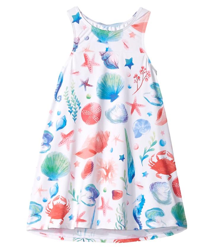 Hatley Kids Ocean Treasures Swim Dress Cover-up (toddler/little Kids/big Kids) (white) Girl's Swimwear
