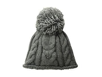 Woolrich Cable Stitch Beanie With Pom (grey) Beanies