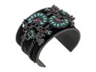 Steve Madden Floral Patterned Bangle (black) Bracelet