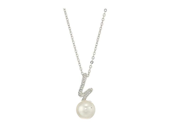 Swarovski Gabriella Pearl Pendant Necklace (rhodium Plating/white) Necklace
