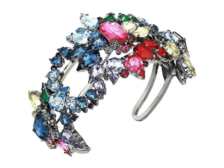 Steve Madden Rainbow Rhinestone Star Cluster Cuff Bracelet (multi/gunmetal-tone) Bracelet