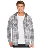 Quiksilver Hooded Tang Flannel (blue Light) Men's Long Sleeve Button Up