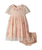 Stella Mccartney Kids Maria Star Patched Tulle Dress (infant) (pink) Girl's Dress