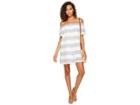 Bb Dakota Kash Striped Off The Shoulder Dress (ivory) Women's Dress