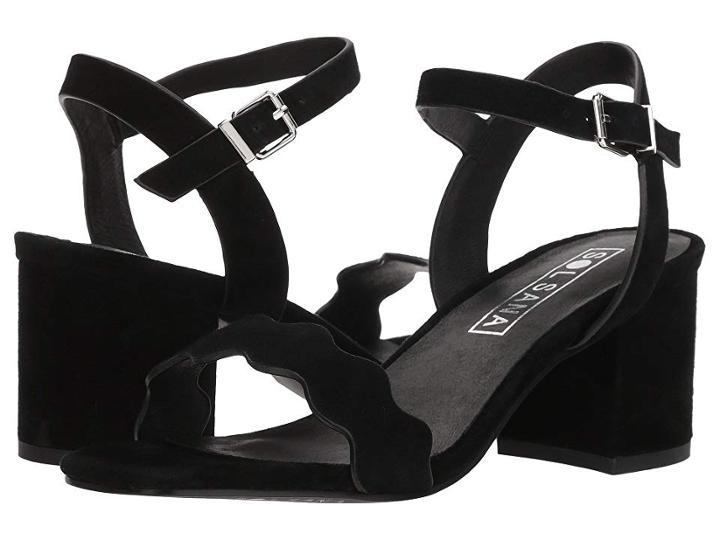 Sol Sana Ashley Heel (black Suede) Women's 1-2 Inch Heel Shoes