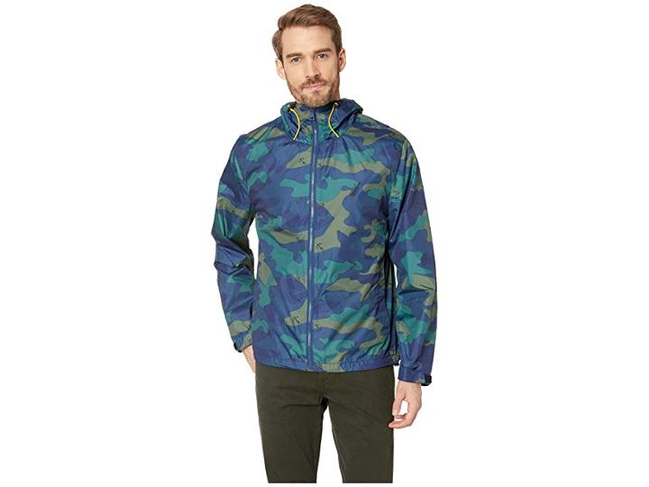 Nautica Long Sleeve All Over Print Jacket (ensign Blue) Men's Coat