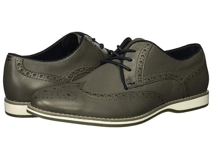 Kenneth Cole Reaction Weiser Lace-up (grey Leather) Men's Lace Up Cap Toe Shoes