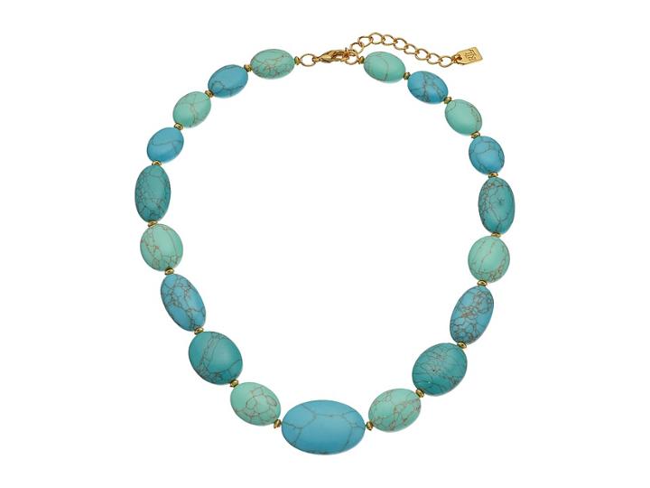 Lauren Ralph Lauren Paradise Found 18 Turquoise Nugget Bead Necklace (turquoise/gold) Necklace