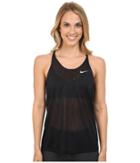 Nike Dri-fittm Cool Breeze Strappy Running Tank Top (black/reflective Silver) Women's Sleeveless
