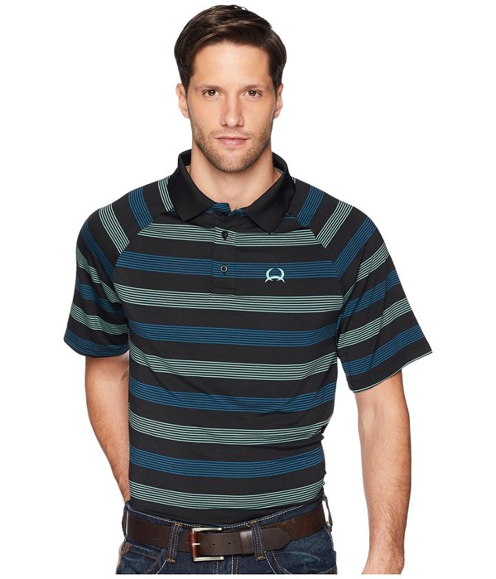 Cinch Athletic Tech Polo W/ Raglan Sleeve (black) Men's Clothing