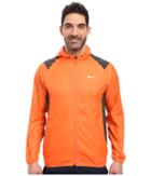 Nike Golf Printed Packable Hooded Jacket (turf Orange/reflective Silver) Men's Coat
