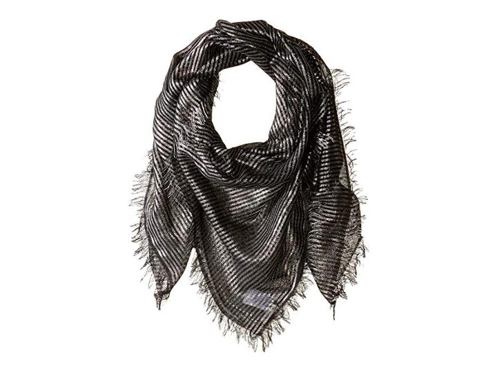 Rebecca Minkoff Metallic Stripe Large Square (silver) Scarves