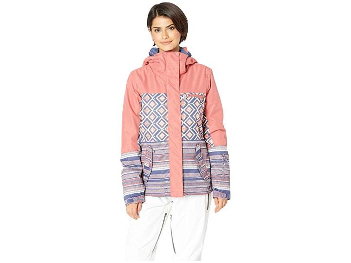 Roxy Jetty Block 10k Jacket (dusty Cedar Edit Song Geo) Women's Coat