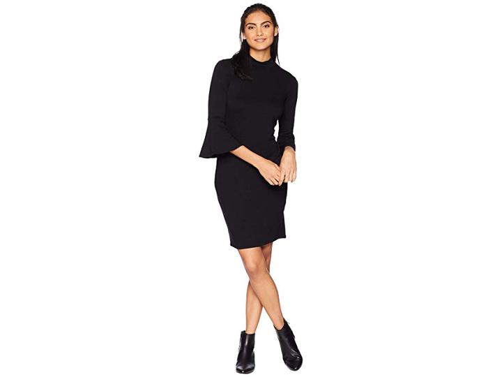 Michael Stars Elevated French Terry Bell Sleeve Dress (black) Women's Dress