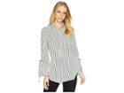 Bishop + Young Stripe Tie Sleeve Blouse (black Stripe) Women's Long Sleeve Pullover