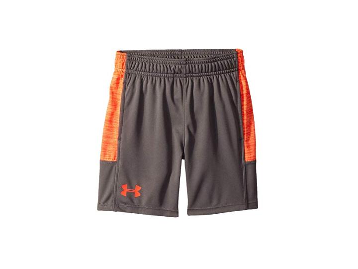 Under Armour Kids Twist Stunt Shorts (little Kids/big Kids) (graphite/neon Cora) Boy's Shorts